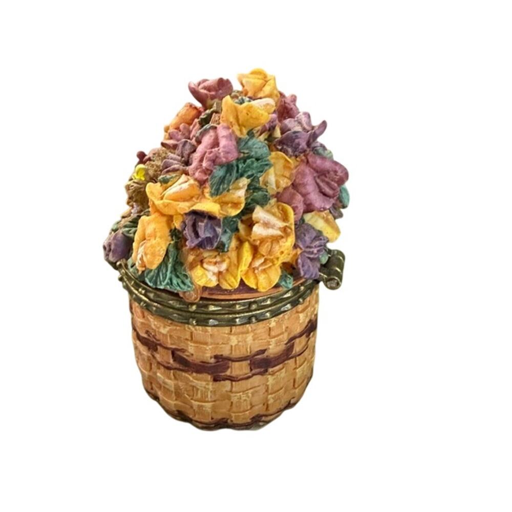 Longaberger Boyds Bear May Series SWEET PEA Basket Trinket Treasure Box - Picture 3 of 9